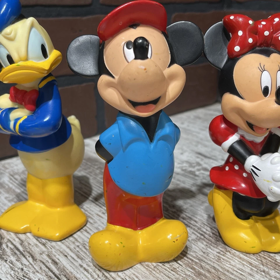 Juego de 5 juguetes de bañera de goma vintage de Mickey Mouse & Friends de Disney Foto 4 de 4