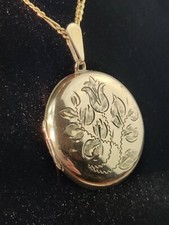 Vintage 9ct Solid Gold Locket And Chain