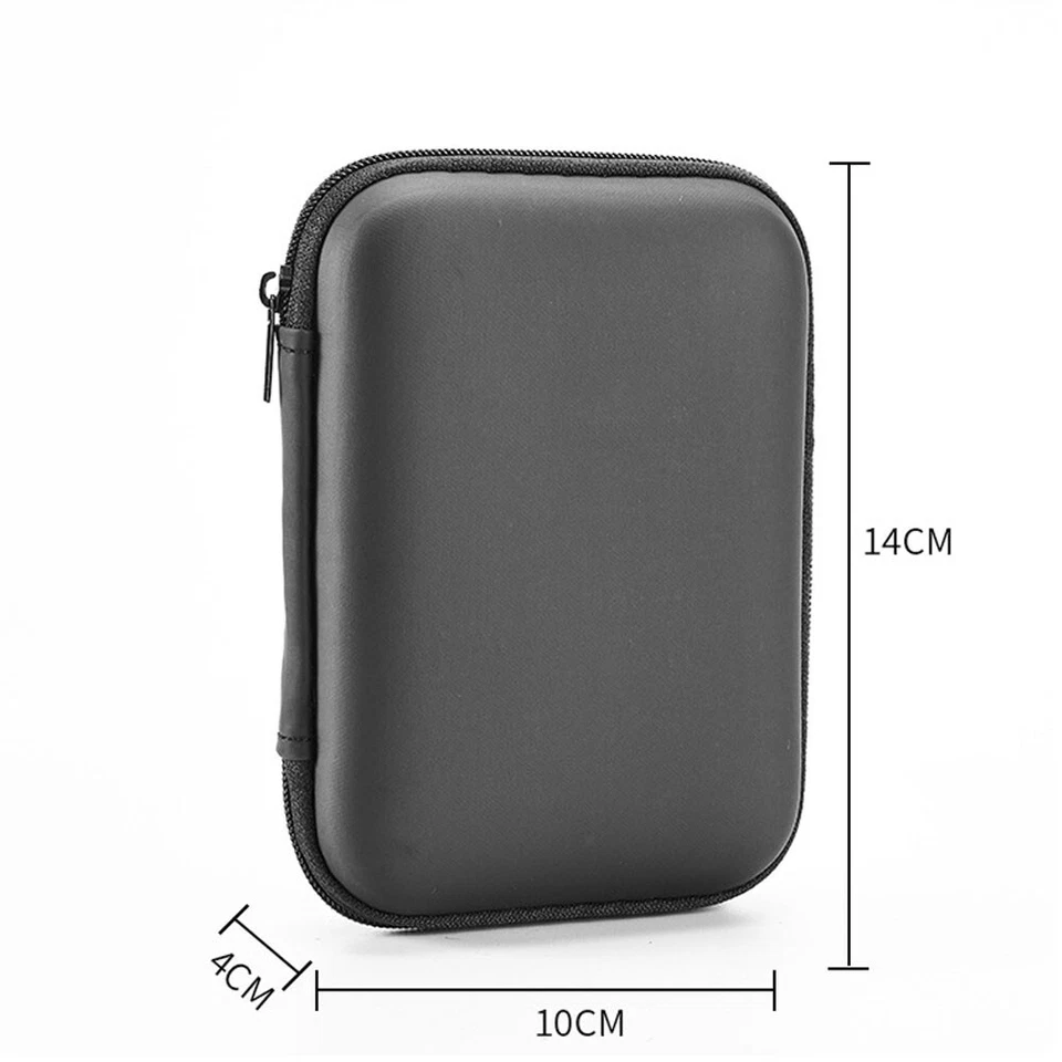 3 peças preto 2,5" disco rígido USB portátil fones de ouvido sacos de armazenamento bolsa de dados fio - Imagem 3 de 4