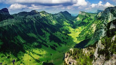 Landscape mountains valley aerial view Custom Gaming Mat Desk