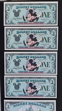 Disney Dollar $1 1987 Rare 1st Series A"Mistake” Consecutive Birthday YR 1970-73