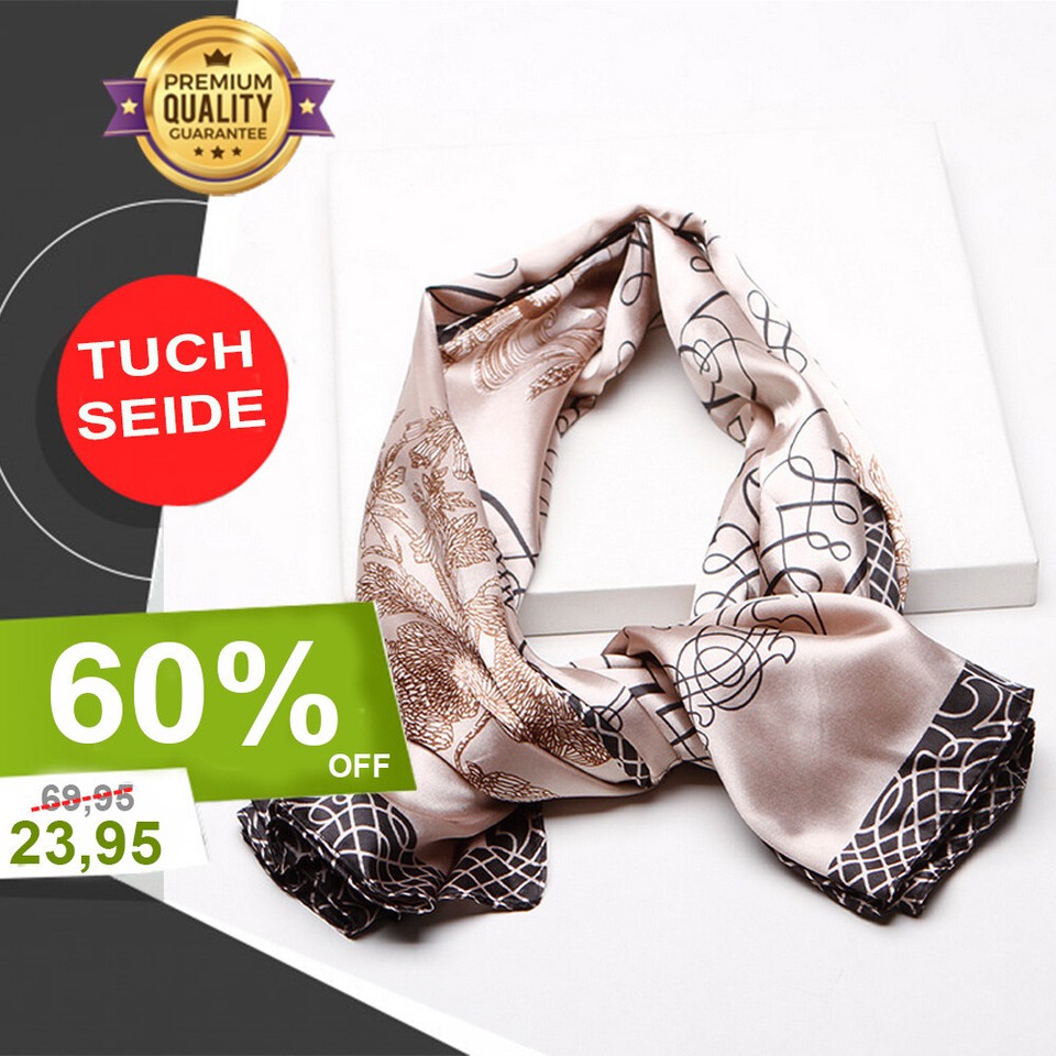 Weißes Seidentuch P08 – 90x90 Cm, Handgerollt, 100% Seide, 1. Wahl