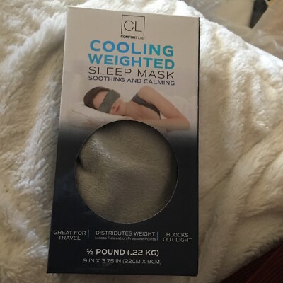 Cooling Weighted Sleep Mask MSRP $28 Soothing Calming Travel 1/2 Pound Grey New 