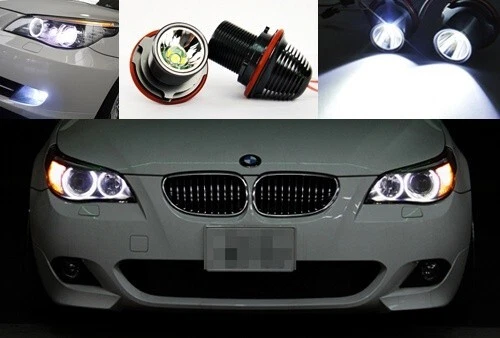 2x 6000K 10W LED Ojo de Ángel Halo Anillo Luces Para BMW E39 E60 X5 E53 E63 E65 X3 Foto 4 de 4