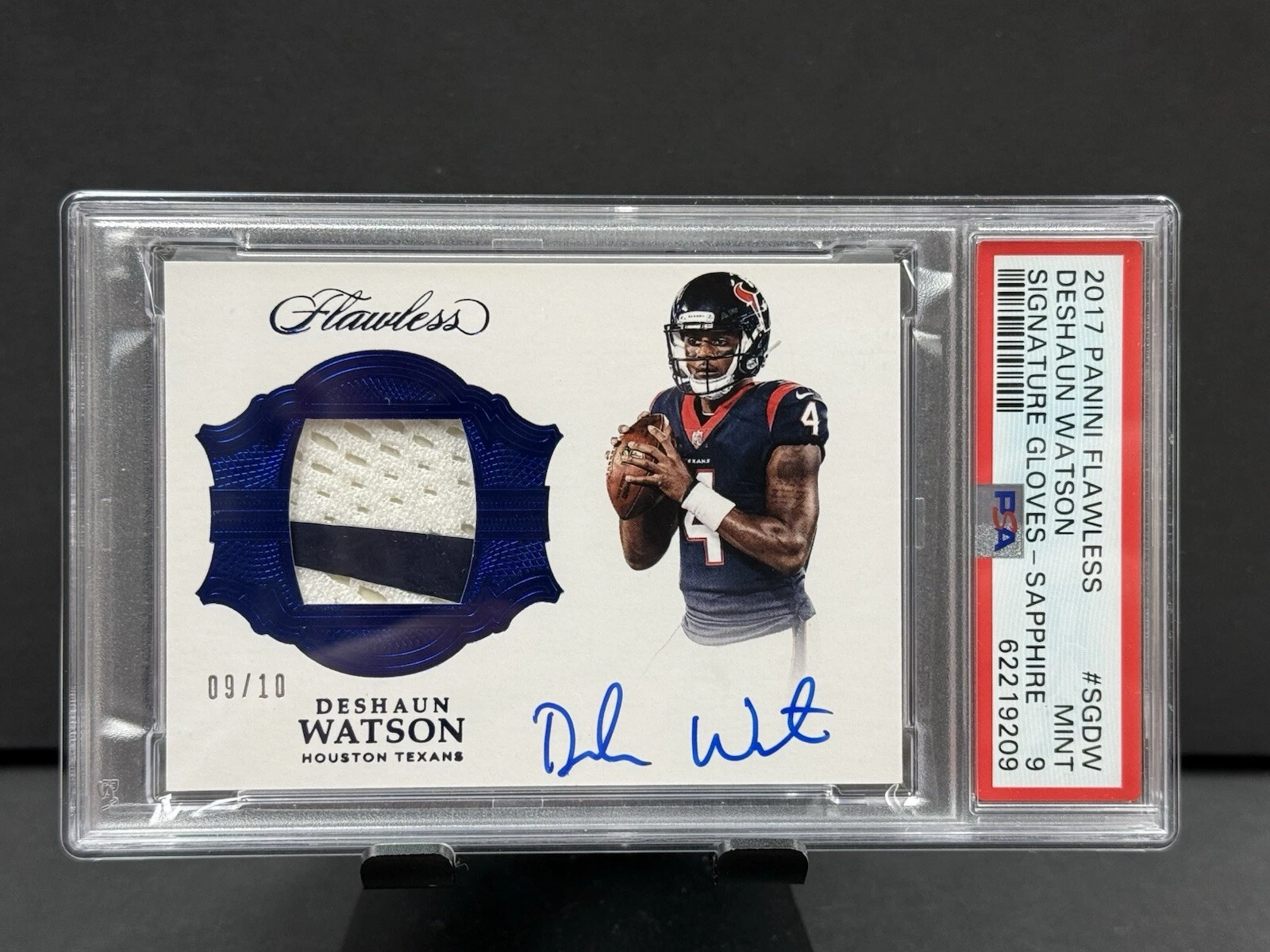 Deshaun Watson Panini Flawless Signature Gloves #SGDW Sapphire