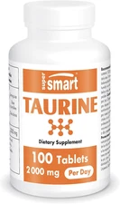Supersmart Taurine Supplement 2000Mg per Day (High Strength) Amino Acid Sport Nu