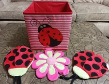 Ladybug Baby Girls Nursery Soft Wall Decor 4 Pieces