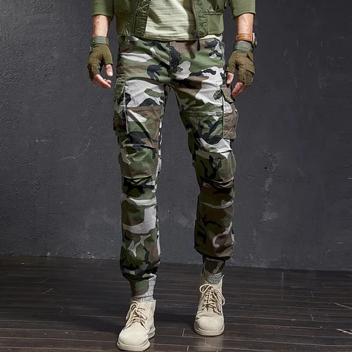 Hochwertige schmale militärische Camouflage lässige taktische Cargohose Streetwear neu - Bild 8 von 28