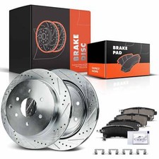 Rear Side Drilled Brake Rotors + Brake Pads for INFINITI QX56 QX80 Nissan Armada