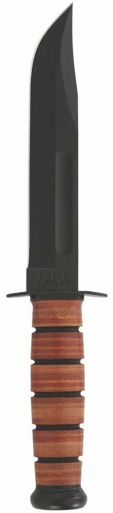 Ka-Bar US Navy, Straight Edge, Tang Stamp USN + Leather Sheath #