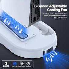AMZDM COOLING STATION PS5 SLIM STAND PS5 PRO COOLING FAN - OFF WHITE