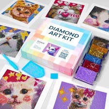 6 Pack Diamond Painting Kits for Adults Featuring Meme and Cute Cats Kittens