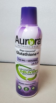 Aurora Mega-Liposomal Glutathione+ 750 mg 16 Oz 32 Servings Organic Fruit Flavor