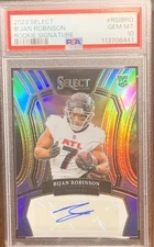 2023 PANINI SELECT RC SIGNATURES #RSIBRO BIJAN ROBINSON ROOKIE /199 PSA 10 AUTO