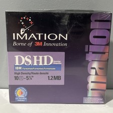 Imation 3M High Density DS HD 10 Pack Diskettes 5 1/4" 5.25 1.2 MB