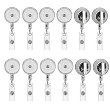12 Pack Retractable Badge Reels with Swivel Alligator Clip Retractable ID Nam...