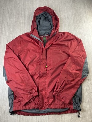 Timberland Weathergear Red Windbreaker Jacke Vintage Herren Gr. L Kapuze wasserdicht