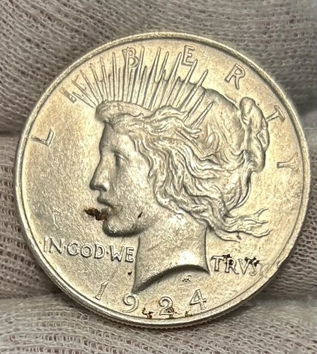 1924 peace silver dollar AU