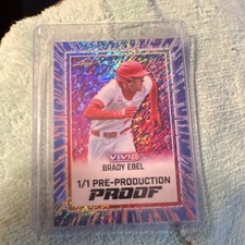 Leaf 2024 Vivid Brady Ebel 1/1 Pre-Production Proof Baseball Card