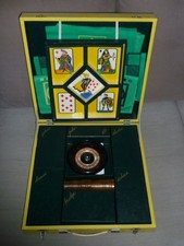 ANCIENNE MALLETTE COFFRET DE 9 JEUX DE SOCIETE DAMES ECHECS BRIDGE DADAS JACQUET