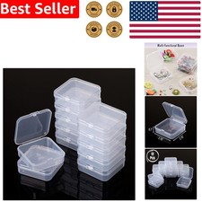12 Pcs Clear Bead Organizer Box Small Plastic Storage Cases for Jewelry Crafting