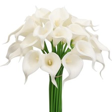 30Pack Real Touch PU Latex Artificial Calla Lily Flowers for Wedding Party an...