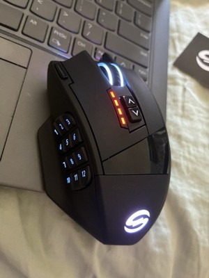 UtechSmart Venus Pro RGB Wireless MMO Gaming Mouse 16,000 DPI Optical - Black