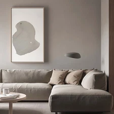 Hand Painted Oil Painting Abstract Wall Art Simple Home Decor Living Room Gray 
