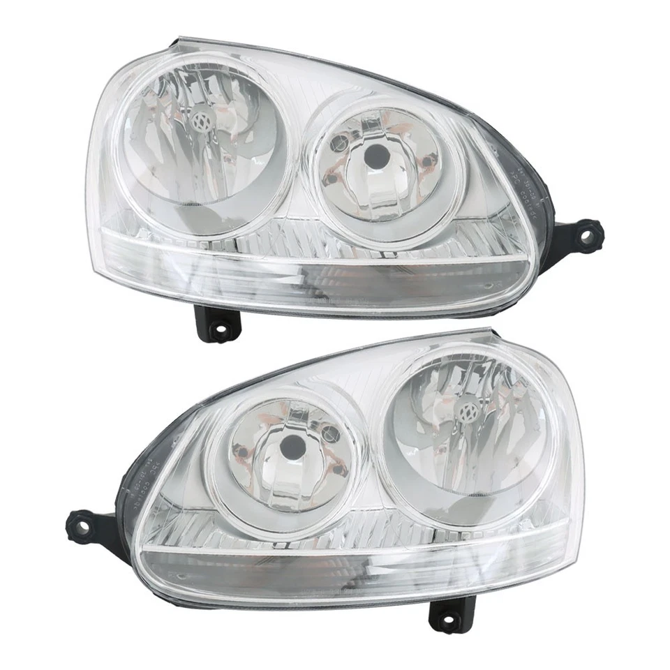 Faros de lente cromados transparentes izquierda+derecha para Volkswagen Rabbit 06-09, Jetta 2005-2010 Foto 2 de 4