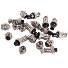 Aviation Connector GX12 4 Pins 12mm Male Female Wire Panel Plug Socket 10 Set