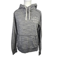 American Eagle Outfitters Grey Heathered Hoodie Sweatshirt USA Logo Size S