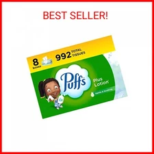 Puffs Plus Lotion Facial Tissues, 8 Family Boxes, 124 Facial Tissues per Box, Al