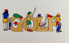 Large Embroidered Iron-On Golf Applique 6  x 2.5  
