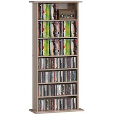HOMCOM CD Storage Unit DVD Tower Blu-ray Storage Shelf for Living Room