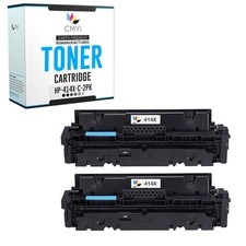 2-PK CMYi Replacement 414X Cyan Toner for HP Color LaserJet Enterprise MFP M480f