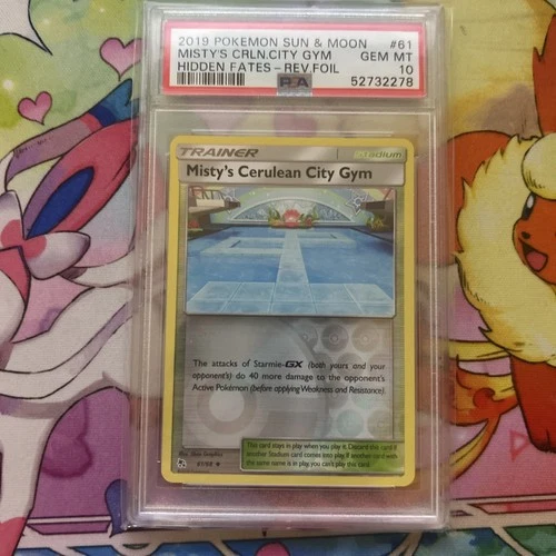 Pokemon Hidden Fates Misty’s Cerulean City Gym 61/68 Rev. Foil Gem Mint PSA 10
