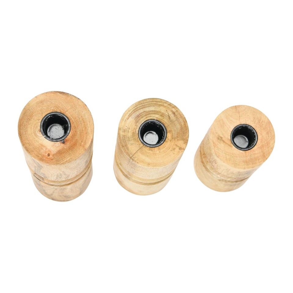 Wood Stack Taper Candle Holders, Set of 3 191009492153| eBay