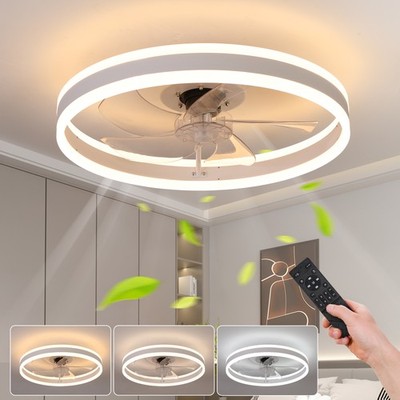 20'' White LED Ceiling Fan Light kit 6 Speeds With Remote & APP Control Modern UL