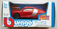 Bburago Audi R8 Rot 1:43 Neu/Ovp Modellauto Sportwagen Auto Car Red Rosso Rouge