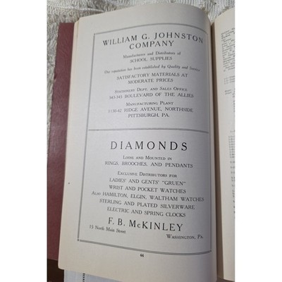 William G Johnston School Supplies Catalog Diamond Watches Silverware print ad