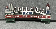 Pennsylvania License Plate Topper Columbia Pa Ideal for Industry Has Damage