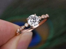 2Ct Round Cut Lab-Created Diamond Women's Engagement Ring 14K Rose Gold Plated