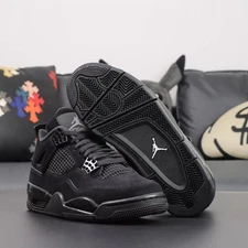 Nike Air Jordan 4 "Black Cat" Men's Retro Basketball Shoes Black Mid Top