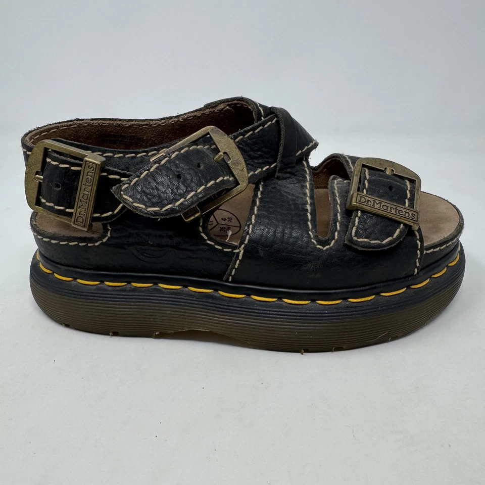 Sandalias de plataforma gruesas vintage Dr Doc Martens años 90 Y2k cuero marrón talla 4 Foto 2 de 4