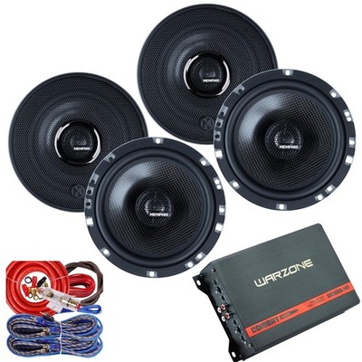 2x Memphis Audio MS60V 6.5'' Speakers + WARZONE 4 Channel  Car Amplifier + kit