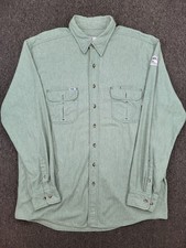 Tyndale FR Button Shirt Mens 2XLN Green Flame-Resistant CAT 2 ARC Rating 9.1 USA