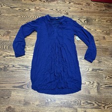 NWT Old Navy Womens Dress Size S Blue Pleated Lined Long Sleeve Lost At Sea