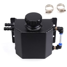 Universal 1L Coolant Overflow Tank, Aluminum Coolant Radiator 1L-Black
