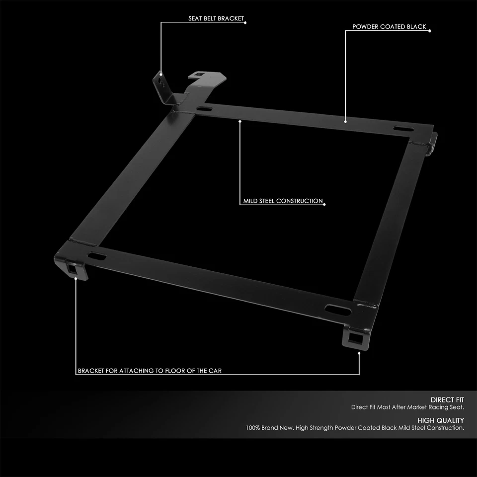 FOR 88-91 HONDA CR-X/CRX ED EF RACING SEATS BASE MOUNTING BRACKET TRACK RAILS - Image 2 of 4