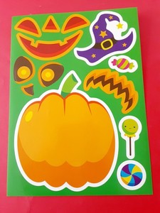 Halloween activity jack-o-lantern sticker sheet